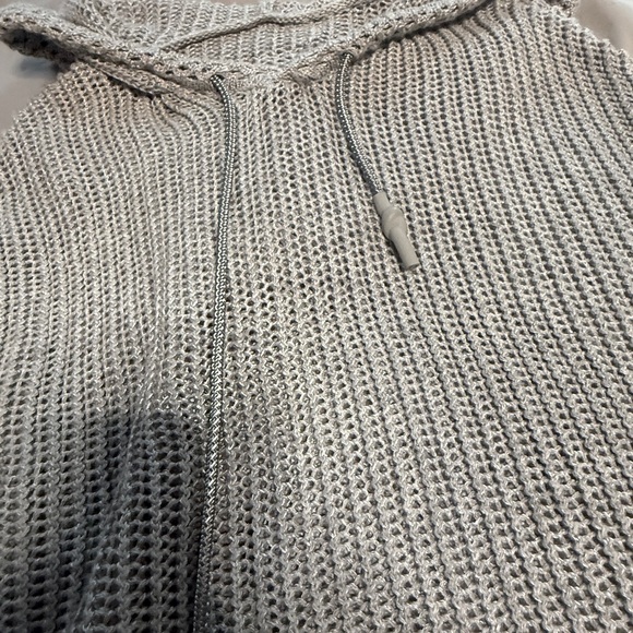 smfk Cozy Gray Knit Women's hoodie one size - Picture 2 of 6